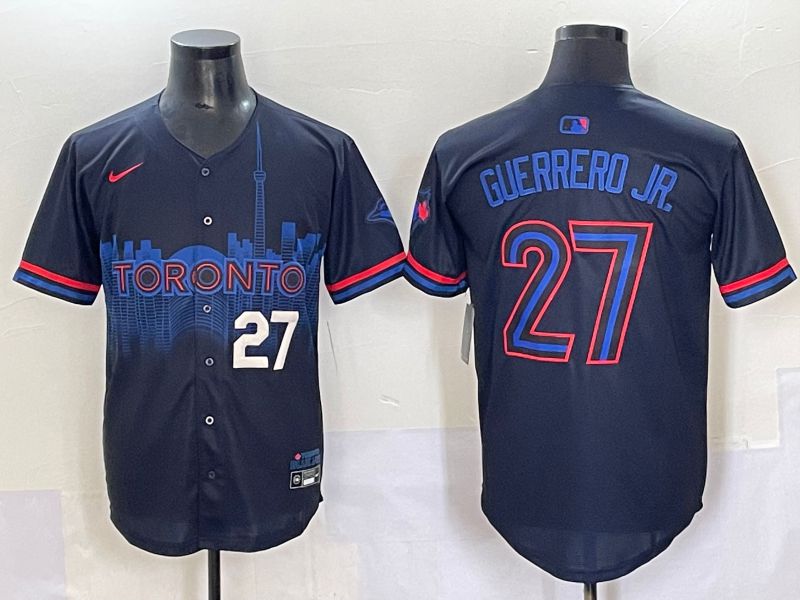 Men 2025 Toronto Blue Jays #27 Guerrero jr Black Joint Name Nike MLB Jersey style 2->toronto blue jays->MLB Jersey